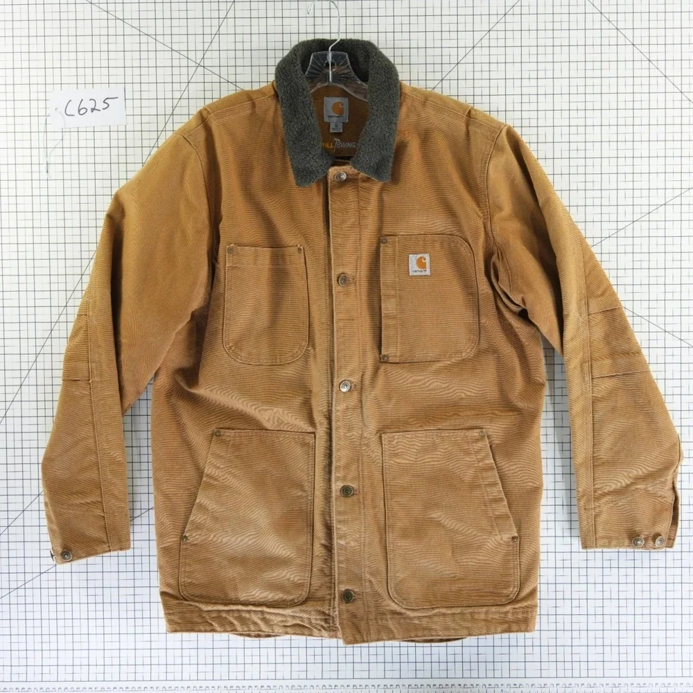 Carhartt Coat Men's Size XL Tall Brown Full Swing Chore Coat Duck Jacket Vintage